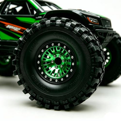 198g Super Heavy Duty 2.2 Beadlock Wheel Rims for 1/10 RC Crawle (Green Black) - color: Green Black
