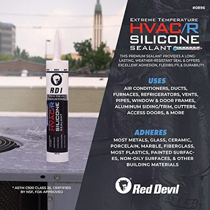 Red Devil 089650 Extreme Temperature HVAC/R Silicone Sealant, 280 ml, Aluminum, 1 Pack, Made in USA - color: Aluminum, size: 1 Pack