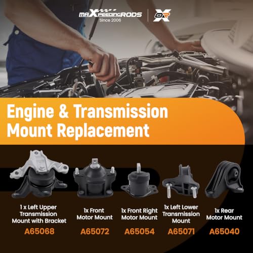 maXpeedingrods Engine Motor Mount and Transmission Mount Kit, 5PC - size: for Honda Accord 2.4L 2013-2017
