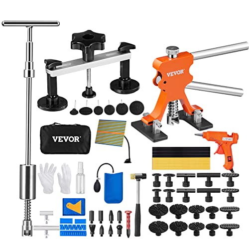 VEVOR 73 PCS Dent Repair Kit, Auto Car Body Paintless Dent Removal Tool Kit, Golden Lifter, Bridge Puller, Slide Hammer Tool Kit for Automobile Body, Washing Machine, Refrigerator - size: 73PCS