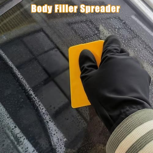 Body Filler Spreader Set,9PCS Reusable Plastic Auto Body Tools