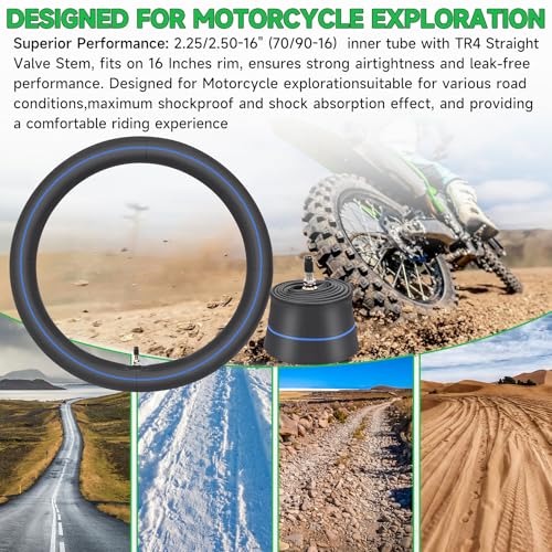 2.25/2.50-16 (70/90-16) Heavy Duty Mini Dirt Bike Inner Tube - size: 2.25/2.50-16" 1pc
