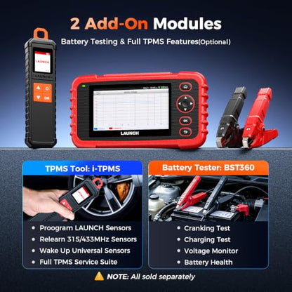 Launch OBD2 Scanner CRP123X V3.0 Elite,7 Resets Scan Tool,Lifetime Update