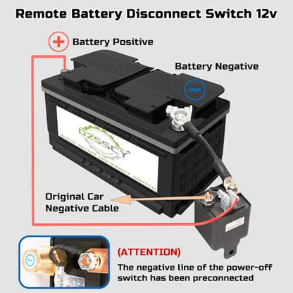 Remote Battery Disconnect Switch 12v, Kill Switch for Car Truck, Anti-Theft - color: 250A with Long Negative Wire