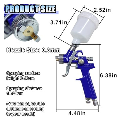 BDZMC Mini HVLP Touch Up Spray Gun with 0.8 mm Nozzle (0.8) - size: 0.8