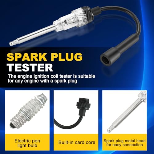 DASBET 9PCS Compression Tester Kit with Spark Plug Tester - color: Red
