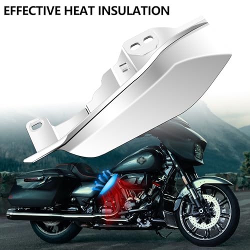 Motorcycle Mid Frame Air Deflectors Heat Shields Kits Fit for Harley Touring Street Glide Road Glide Electra Glide Road King Ultra Limited Tri Glide CVO 2009-2024 Chrome - color: Chrome