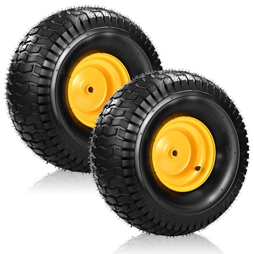 2 Pcs 20x10.00-8 Tubeless Lawn Mower Rear Tire and Wheel with 3/4" Bore - size: 2 Pcs 20x10.00-8 Tubeless