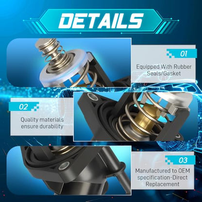 IRONTEK 902-2090 Engine Coolant Thermostat Housing for Cadillac Escalade Escalade ESV for Chevy Cheyenne Corvette Tahoe Suburban Silverado 1500 for GMC Sierra Yukon 12666569 15-11125 815-2007 12650534 - size: 902-2090
