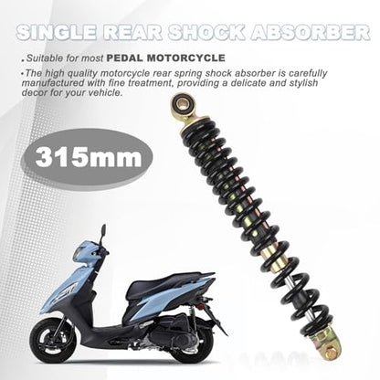 Minho Motorcycle Single Rear Shock Assembies 315MM/12.4" in Heavy Iron Material Compatible with Chinese GY6 50cc Scooter Mopeds Taotao ATM50 - size: 315mm