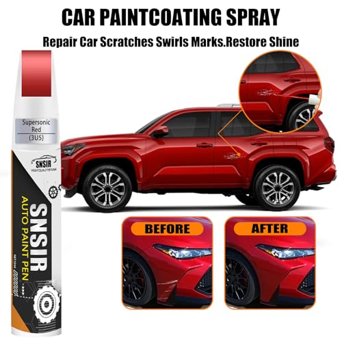 Car Touch up Paint(3U5 Supersonic Red) Compatible with Toyota, Car Paint Pen Scratch Repair Two-In-One Touch Up Paint, Premium Car Scratch Remover for Deep Scratches - color: Supersonic Red(3U5) for 2024 RAV4 Prime/2025 Camry/2024 Camry Hybrid/ 2024 Tacom