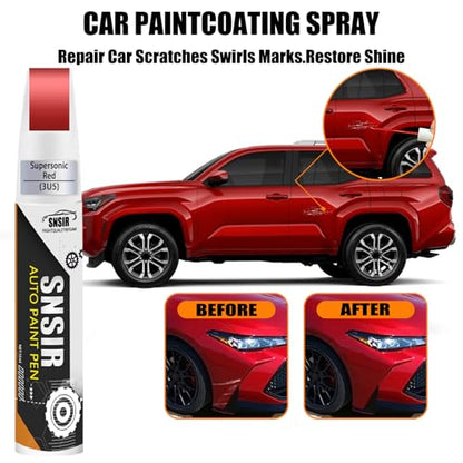 Car Touch up Paint(3U5 Supersonic Red) Compatible with Toyota, Car Paint Pen Scratch Repair Two-In-One Touch Up Paint, Premium Car Scratch Remover for Deep Scratches - color: Supersonic Red(3U5) for 2024 RAV4 Prime/2025 Camry/2024 Camry Hybrid/ 2024 Tacom