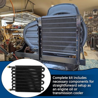 16 Pass Universal Transmission Oil Cooler Kit - color: black