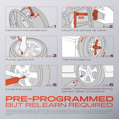 A-Premium 315MHz Pre-programmed TPMS Sensor Tire Pressure Monitoring Sensor