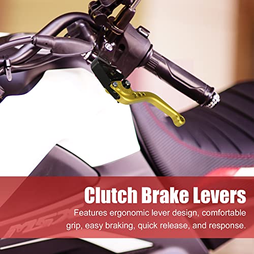 X AUTOHAUX Brake Clutch Levers Adjustable Folding CNC for Honda CBR1000RR - color: Gold Tone