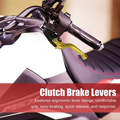 X AUTOHAUX Brake Clutch Levers Adjustable Folding CNC for Honda CBR1000RR - color: Gold Tone