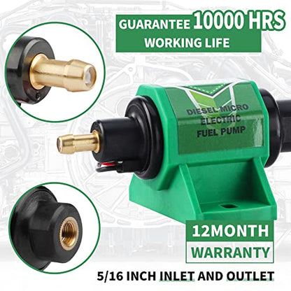 CarBole Universal 12 Volt Electric Fuel Pump 5-9 PSI, 35GPH, Super 12D for Diesel Engines - color: 35GPH 5-9PSI for diesel