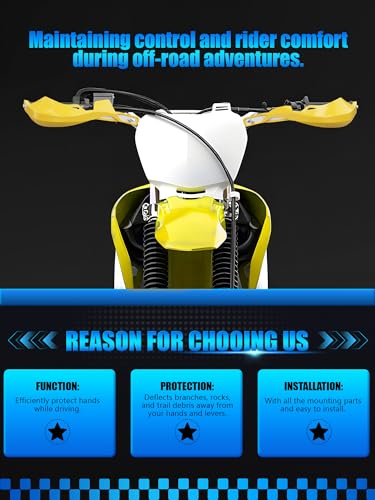 JFG RACING Dirt Bike Handguards Universal for 7/8" and 1 1/8" Handle Bar - color: yellow