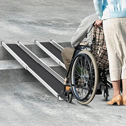 gardhom 6FT Telescoping Portable Wheelchair Ramp with Carrying Case - size: 6FT(can be used as 3.5FT or 6FT)