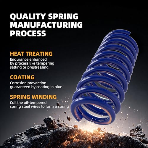 2Pcs Suspension Coil Spring Set Compatible Ford Performance Lowering Kit Front by 1.5-Inches and Rear by 2.5-Inches for 15-20 F-150 Super Cab, SuperCrew,Excluding Raptor