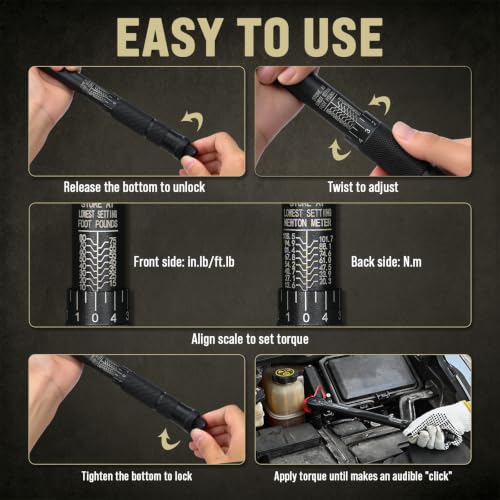 3/8 Torque Wrench 10-80 Ft-Lb, Click Torque Wrench 3/8 Drive - size: 3/8"DR. 10~80 FT-LB