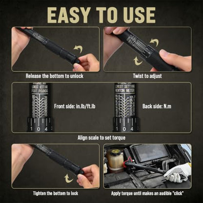 3/8 Torque Wrench 10-80 Ft-Lb, Click Torque Wrench 3/8 Drive - size: 3/8"DR. 10~80 FT-LB