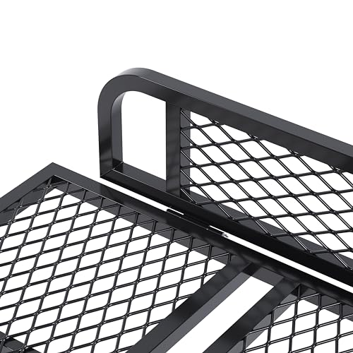 HECASA Universal Front Rear Cargo Basket Compatible with ATV Drop Storage Rack Cargo Carrier Steel