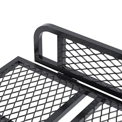 HECASA Universal Front Rear Cargo Basket Compatible with ATV Drop Storage Rack Cargo Carrier Steel