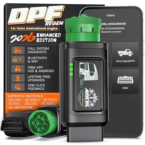 ANCEL HD120 Heavy Duty Truck Scanner, HDOBD/OBD2 Diesel Tool, Green - color: Green