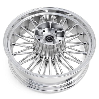 TOFR 18x5.5 Rear Fat Spoke Wheel For Harley Touring Baggers 2009-2025 - color: Chrome, size: Rear:18x5.5