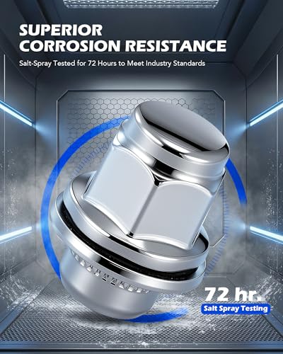 OMT M12x1.5 Lug Nuts with Mag Seat, 20pcs Lug Nuts Set with 1 Socket Key - color: Silver, size: M12x1.5, style: 20Pcs Mag Seat