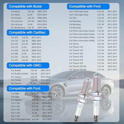 Iridium Spark Plugs 8PCS Compatible with Dodge Ram 1500 2008-2017 2010-2017 for Nissan Altima 2002-2006 for Toyota Camry for Jeep Grand Cherokee 2008-2017 Replaces 4469 92145 XP6003 LFR5AGP - style: 4469