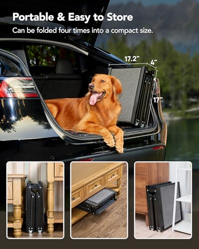 PetThem Dog Ramp for Cars, 63" L × 19.7" W, Lightweight Extra-Wide Foldable - size: Upgraded 63'' L x 19.7" W
