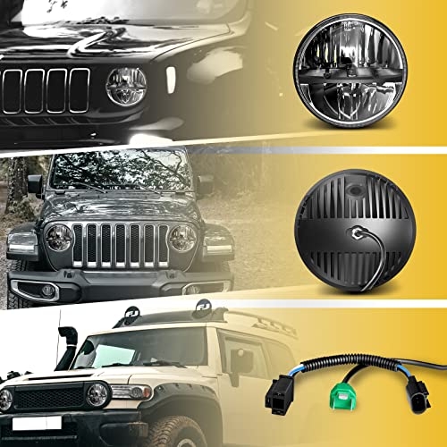 WHDZ 7 Inch Round Led Headlight for Wrangler Cj Jk Tj Motorcycle Offroad Vehicles