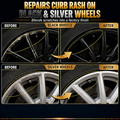 Silver Rim Touch Up Paint - Wheel Scratch Repair Kit for Curb Rash & Scratches, Quick and Easy Rim Paint for Wheel Repair, Universal Silver - color: Silver