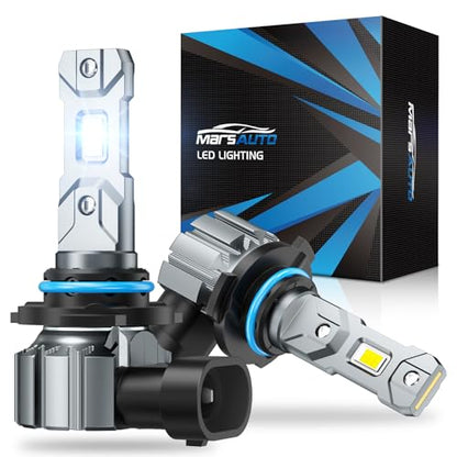 Marsauto M1S 9005 90000LM Fanless LED Bulbs 6000K Cool White, 2-pack - color: SUPER 6000K WHITE, size: 9005