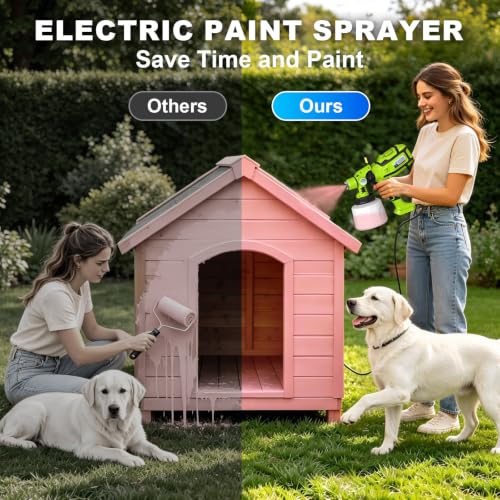 Paint Sprayer for House Painting,Electric HVLP Paint Sprayer,Grn - color: Green