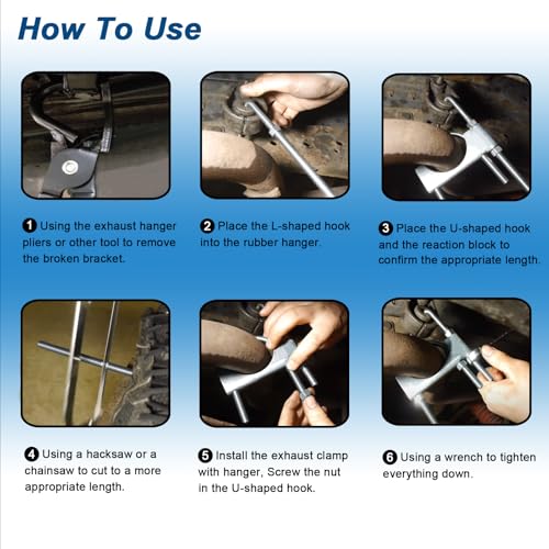 2.5" Exhaust Clamp With Hanger One-Piece Muffler Hanger, Pack of 4 - size: 2.5"-4 PACK（One-Piece)