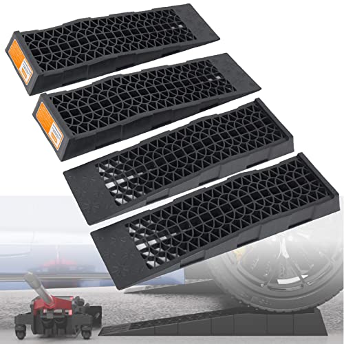 OULEME Low Profile Car Service Ramp, for Oil Changes & Maintenance, 4 Pack - size: L27.5" (4 PACK)