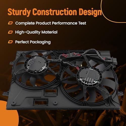maXpeedingrods Dual Radiator Cooling Fan Assembly w/Brushless Motor for Audi Q3 2019-2021 2.0L, 3Q0121205B VW3115125 5WA121203T - size: 3Q0121205B
