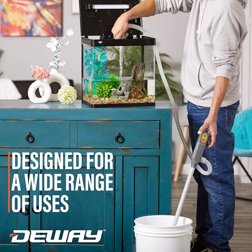 Deway Stick Fuel Pump, Auto-Stop + Beep, 51in Clear Hose, 4-AA, 3.2 GPM - style: Auto-Stop w/ Beep