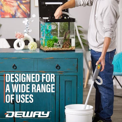 Deway Stick Fuel Pump, Auto-Stop + Beep, 51in Clear Hose, 4-AA, 3.2 GPM - style: Auto-Stop w/ Beep