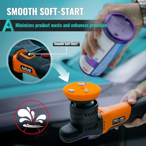 AUTIWOZ W02 Mini Buffer, 2/3Inch Dual Action Polisher, 12mm Random Orbital - size: k1