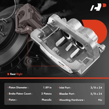 A-Premium Rear Right Passenger Disc Brake Caliper with Bracket - style: Rear Passenger