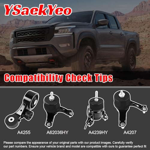 4pcs Engine Motor & Transmission Mount Set for Toyota Sienna 2007-2010 - size: A4239HY