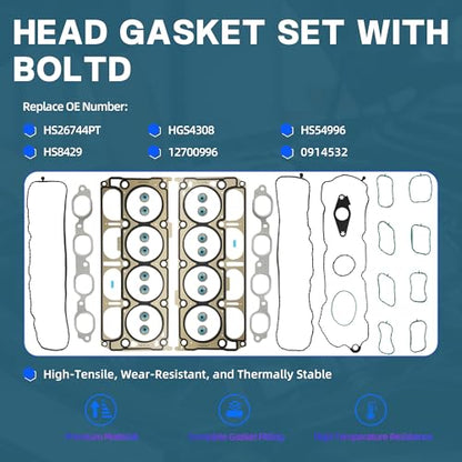 AFM Dod Camshaft Lifter Kit Head Gasket Set For GM 5.3L V8 2014-2020