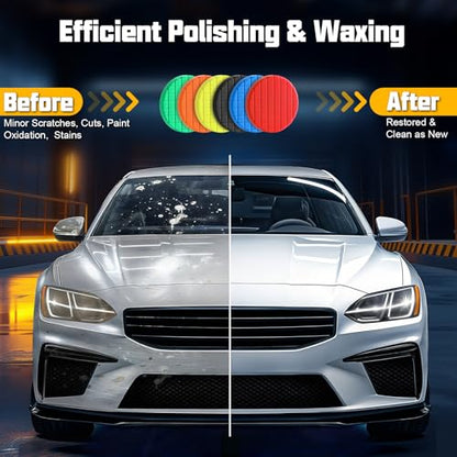 8 Pcs Buffing Polishing Pads, 6.5 Inch Polishing Pad, Compound Buffing Sponge Pads & Woolen Pads Cutting Polishing Pad Kit for Car Buffer Polisher - size: 6.5 - Inch