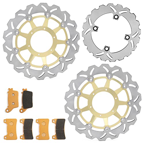Front Rear Brake Disc Rotors Pads Kit for Honda CBR1000RR 2006 2007 - color: Gold, size: CBR1000RR 2006 2007