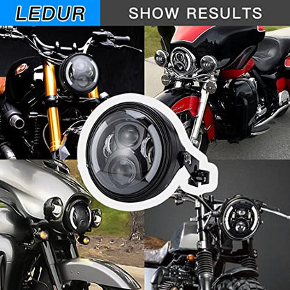 LEDUR 7Inch Round LED Motorcycle Headlight DOT Approved with Housing Bucket DRL Turn Signal Motorcycle Headlight for Cafe Racer Chopper Bobber Touring Cruiser Scrambler Street Tracker - size: 7IN Round Motorcycle Headlights LRH-1PCS