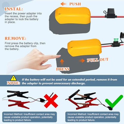 Oil Extractor Pump, Oil Change Pump Compatible with DEWALT Battery - color: SET 01+Yellow battery adapter